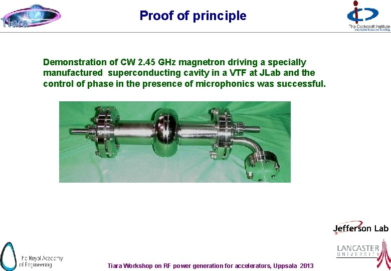 Proof of principle Demonstration of CW 2. 45 GHz magnetron driving a specially manufactured