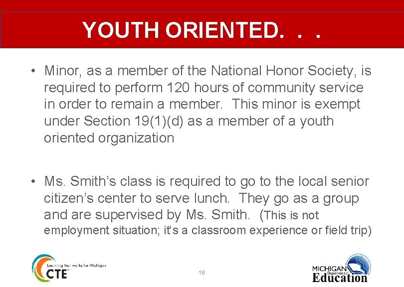 YOUTH ORIENTED. . . • Minor, as a member of the National Honor Society,