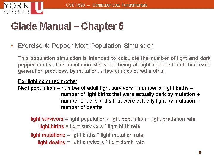 CSE 1520 -- Computer Use: Fundamentals Glade Manual – Chapter 5 • Exercise 4: CSE 1520 -- Computer Use: Fundamentals Glade Manual – Chapter 5 • Exercise 4: