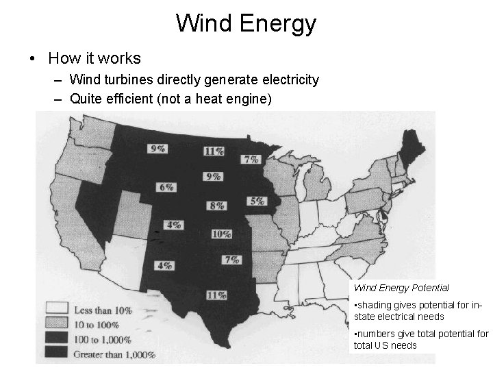 Wind Energy • How it works – Wind turbines directly generate electricity – Quite