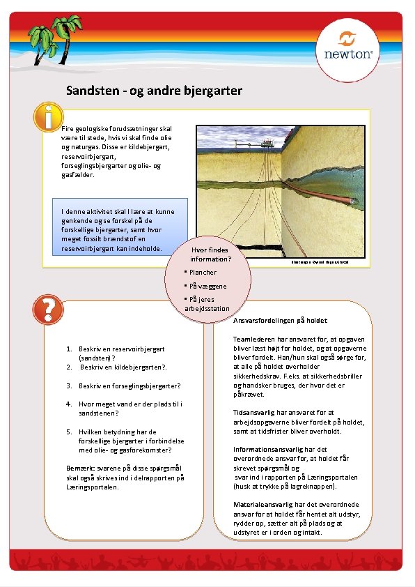 Sandsten - og andre bjergarter Fire geologiske forudsætninger skal være til stede, hvis vi