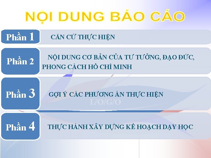 Phần 1 • Phần 2 • CĂN CỨ THỰC HIỆN NỘI DUNG CƠ BẢN