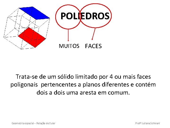 POLIEDROS MUITOS FACES Trata-se de um sólido limitado por 4 ou mais faces poligonais