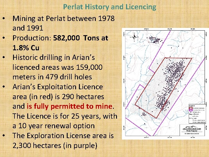  • • • Perlat History and Licencing Mining at Perlat between 1978 and