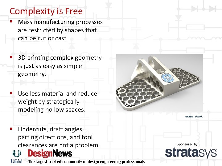 Complexity is Free § Mass manufacturing processes are restricted by shapes that can be Complexity is Free § Mass manufacturing processes are restricted by shapes that can be