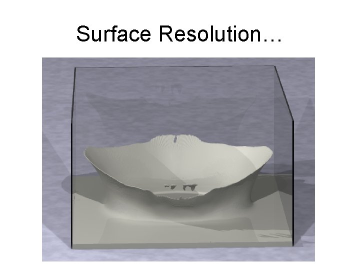 Surface Resolution… Surface Resolution…