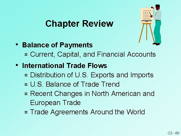 Chapter Review • Balance of Payments ¤ Current, Capital, and Financial Accounts • International