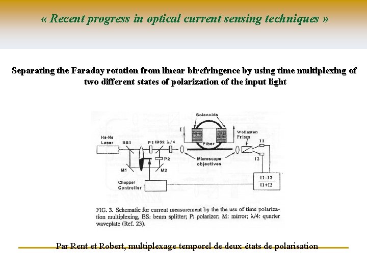 « Recent progress in optical current sensing techniques » Separating the Faraday rotation