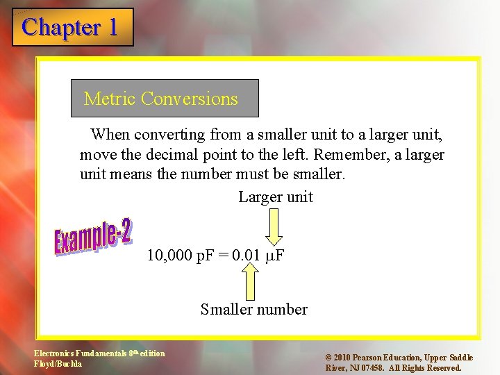 Chapter 1 Metric Conversions When converting from a smaller unit to a larger unit, Chapter 1 Metric Conversions When converting from a smaller unit to a larger unit,