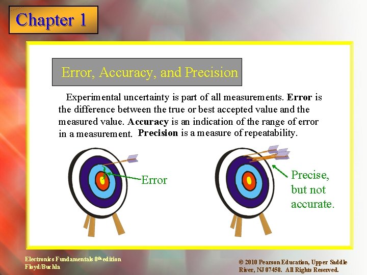 Chapter 1 Error, Accuracy, and Precision Experimental uncertainty is part of all measurements. Error