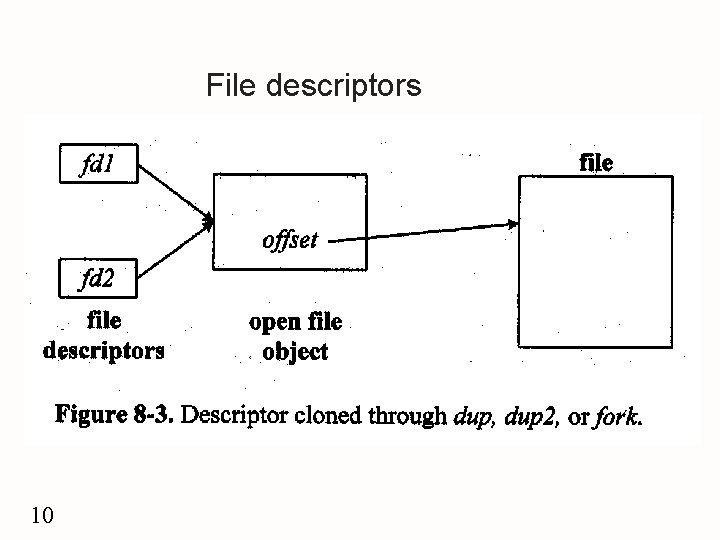 File descriptors 10 