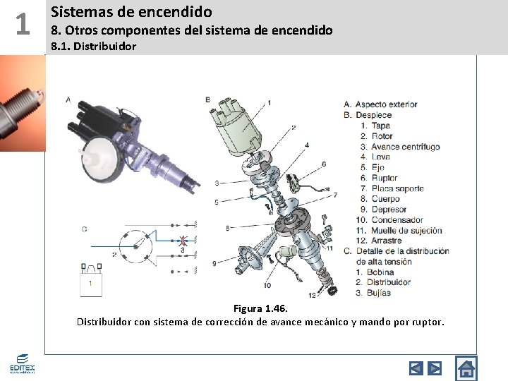 1 Sistemas de encendido 8. Otros componentes del sistema de encendido 8. 1. Distribuidor