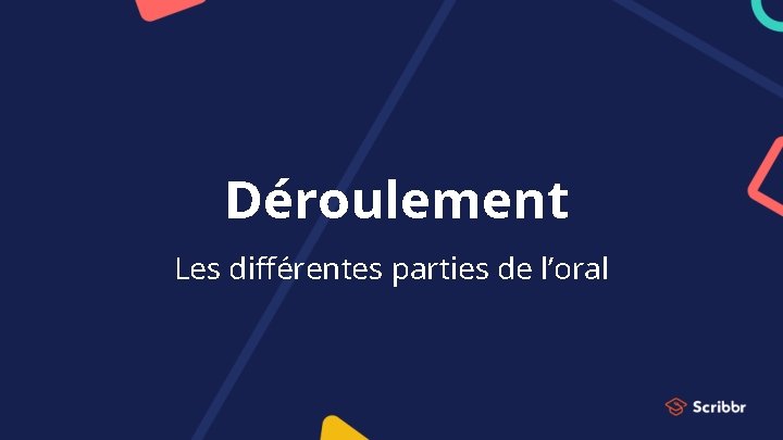 Déroulement Les différentes parties de l’oral 