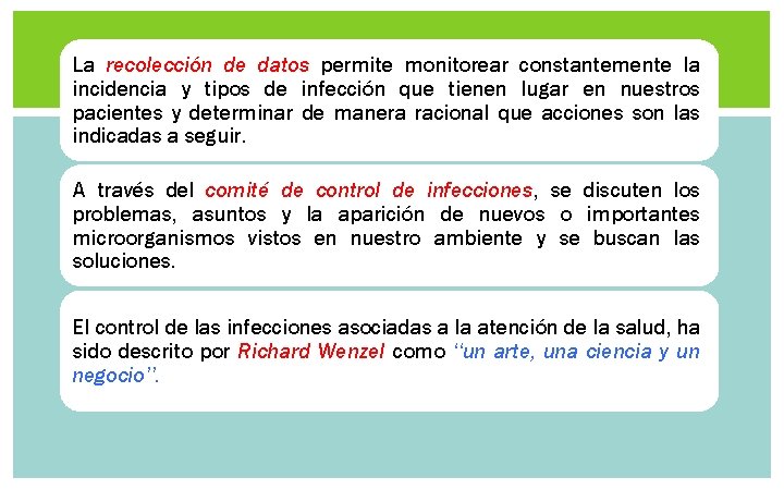 La recolección de datos permite monitorear constantemente la incidencia y tipos de infección que La recolección de datos permite monitorear constantemente la incidencia y tipos de infección que