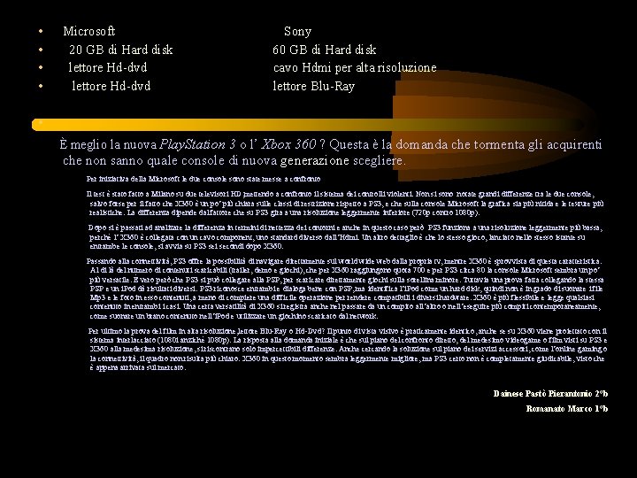  • • Microsoft 20 GB di Hard disk lettore Hd-dvd Sony 60 GB