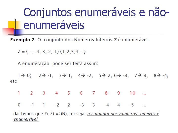 Conjuntos enumeráveis e nãoenumeráveis 