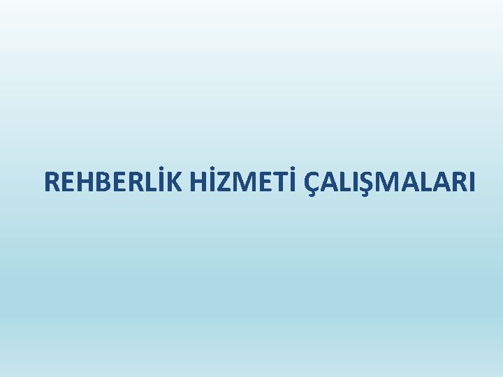 REHBERLİK HİZMETİ ÇALIŞMALARI 