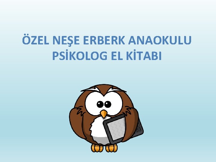 ÖZEL NEŞE ERBERK ANAOKULU PSİKOLOG EL KİTABI 