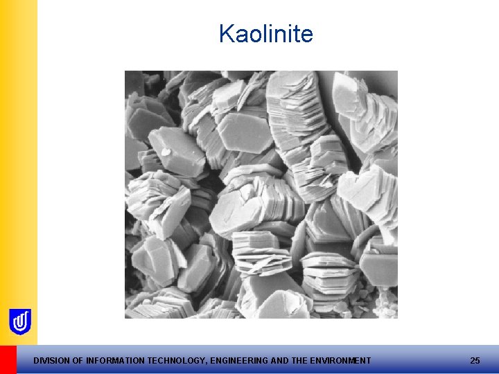 Kaolinite DIVISION OF INFORMATION TECHNOLOGY, ENGINEERING AND THE ENVIRONMENT 25 