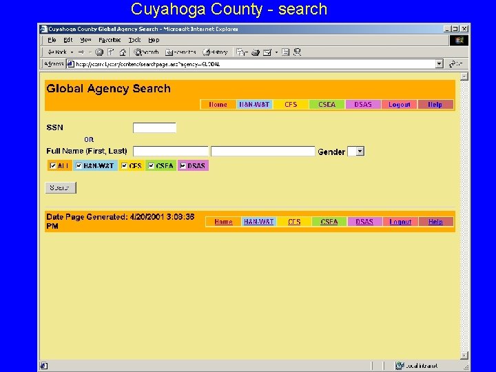 Cuyahoga County - search 