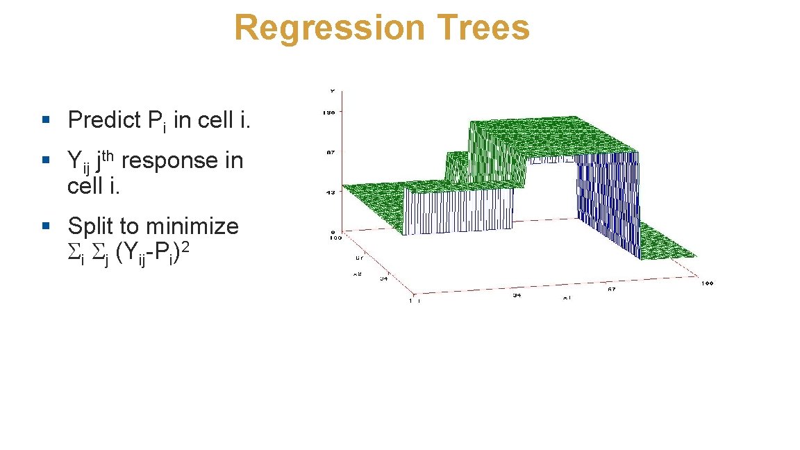 Regression Trees § Predict Pi in cell i. § Yij jth response in cell