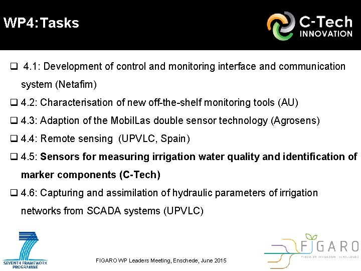 WP 4: Tasks q 4. 1: Development of control and monitoring interface and communication WP 4: Tasks q 4. 1: Development of control and monitoring interface and communication