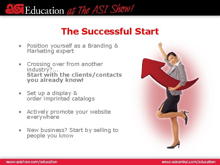 The Successful Start • Position yourself as a Branding & Marketing expert • Crossing