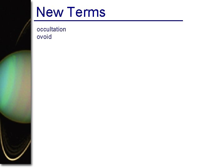 New Terms occultation ovoid 