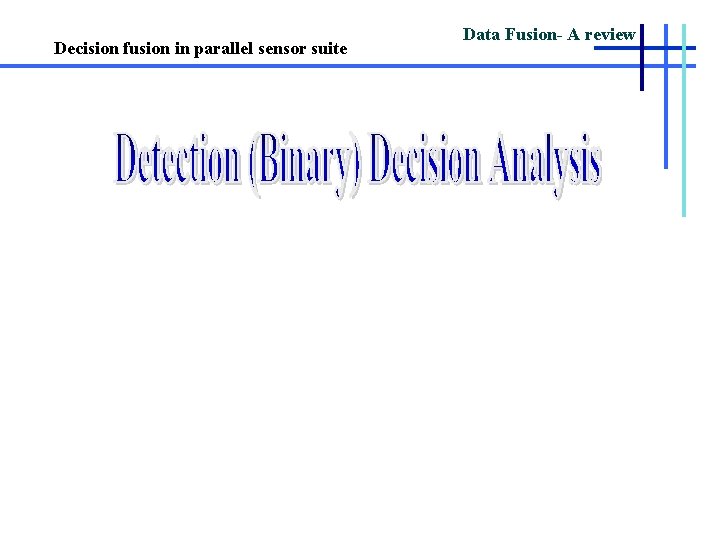 Decision fusion in parallel sensor suite Data Fusion- A review 