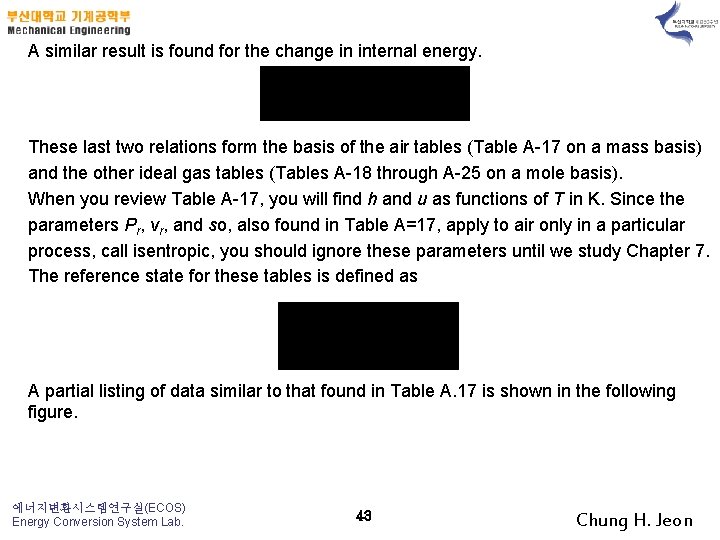 A similar result is found for the change in internal energy. These last two