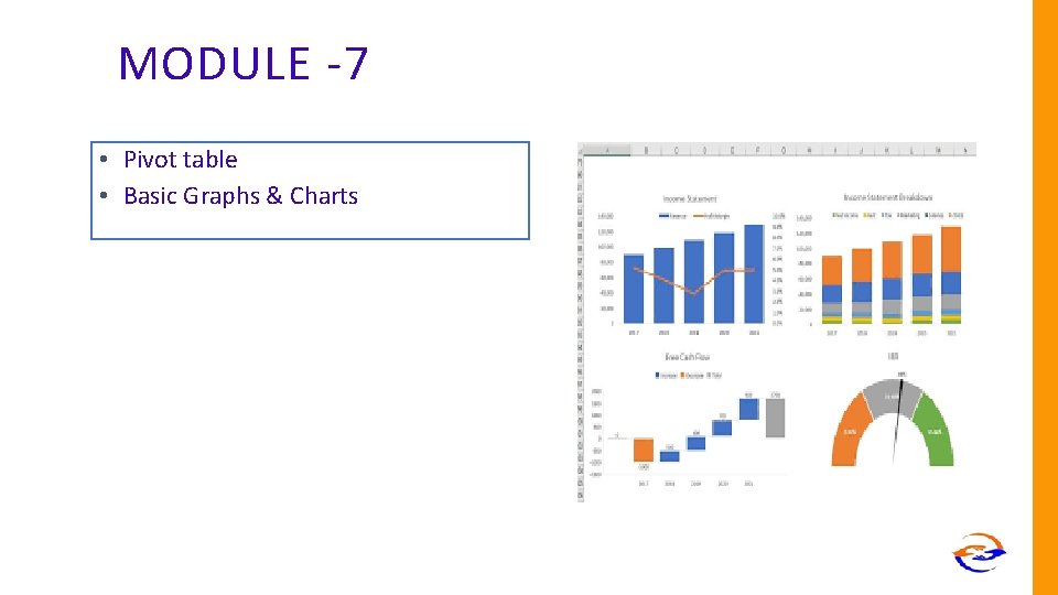 MODULE -7 • Pivot table • Basic Graphs & Charts 