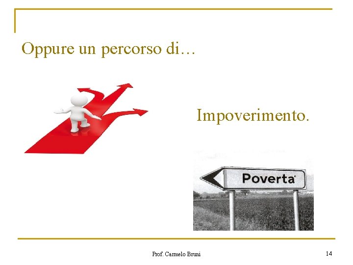 Oppure un percorso di… Impoverimento. Prof. Carmelo Bruni 14 