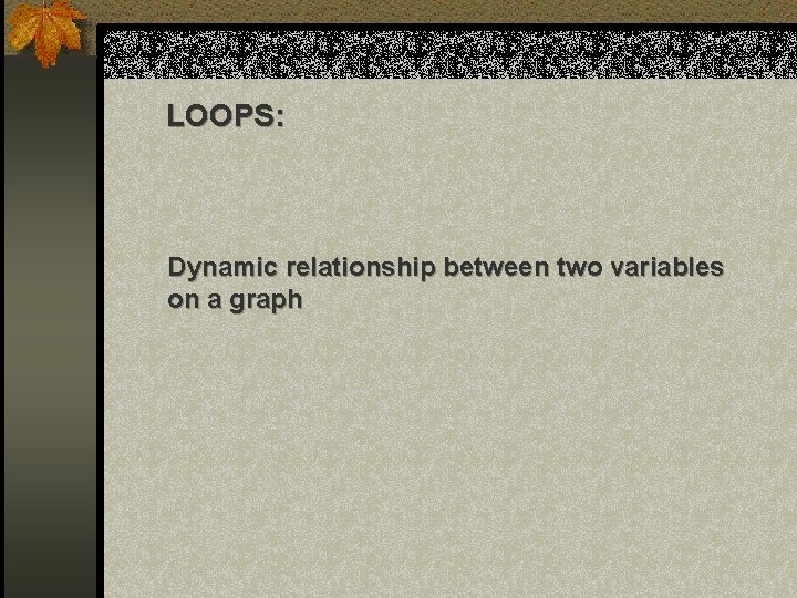 LOOPS: Dynamic relationship between two variables on a graph 