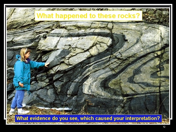 What happened to these rocks? What evidence do you see, which caused your interpretation?