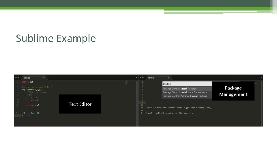 Sublime Example Package Management Text Editor 