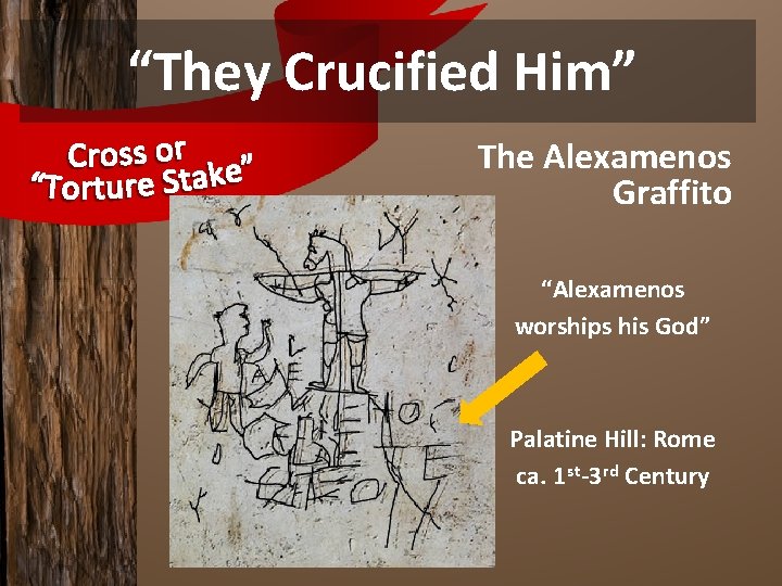 “They Crucified Him” The Alexamenos Graffito “Alexamenos worships his God” Palatine Hill: Rome ca.
