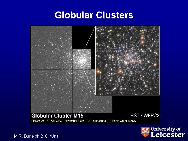 Globular Clusters M. R. Burleigh 2601/Unit 1 