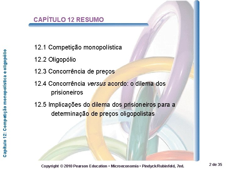 Capítulo 12: Competição monopolística e oligopólio CAPÍTULO 12 RESUMO 12. 1 Competição monopolística 12.