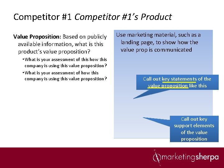 Competitor #1’s Product Value Proposition: Based on publicly available information, what is this product’s