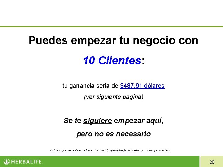 Puedes empezar tu negocio con 10 Clientes: tu ganancia seria de $487. 91 dólares Puedes empezar tu negocio con 10 Clientes: tu ganancia seria de $487. 91 dólares