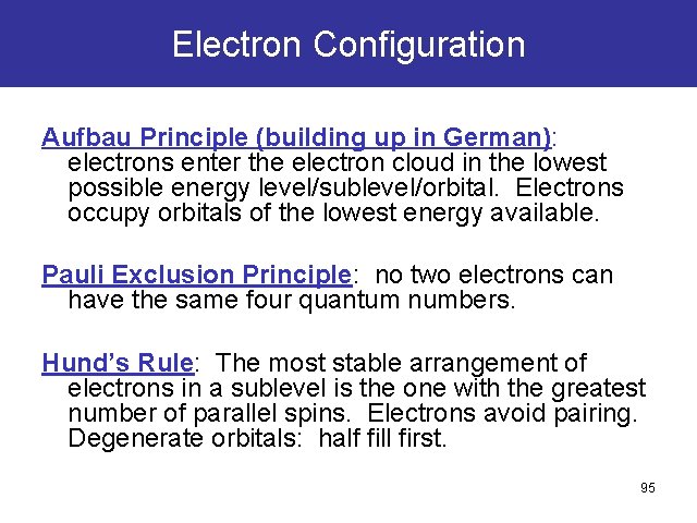 Electron Configuration Aufbau Principle (building up in German): electrons enter the electron cloud in Electron Configuration Aufbau Principle (building up in German): electrons enter the electron cloud in