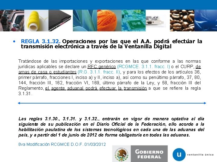  • REGLA 3. 1. 32. Operaciones por las que el A. A. podrá