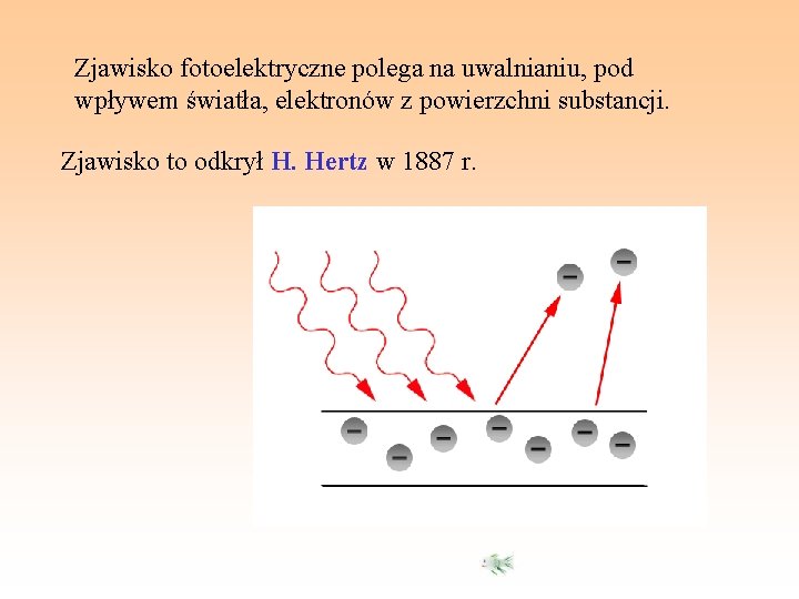 Zjawisko fotoelektryczne polega na uwalnianiu, pod wpływem światła, elektronów z powierzchni substancji. Zjawisko to