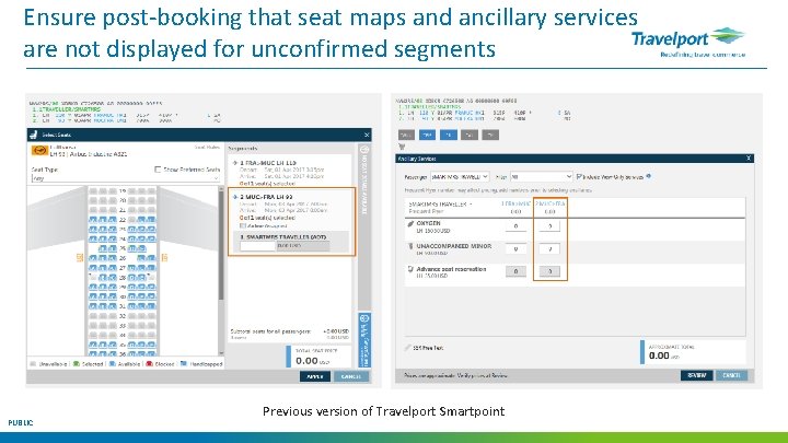 Ensure post-booking that seat maps and ancillary services are not displayed for unconfirmed segments