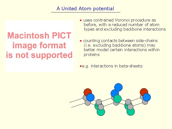 A United Atom potential • uses contrained Voronoi procedure as before, with a reduced