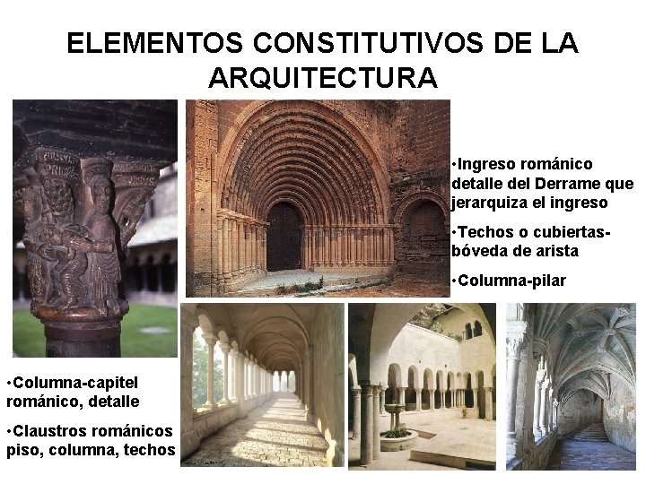 ELEMENTOS CONSTITUTIVOS DE LA ARQUITECTURA • Ingreso románico detalle del Derrame que jerarquiza el