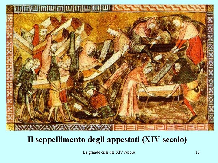 Il seppellimento degli appestati (XIV secolo) La grande crisi del XIV secolo 12 