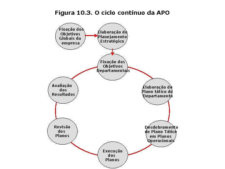 Figura 10. 3. O ciclo contínuo da APO Fixação dos Objetivos Globais da empresa