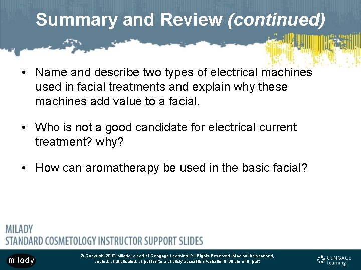 Summary and Review (continued) • Name and describe two types of electrical machines used