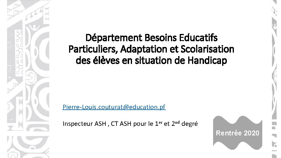 Département Besoins Educatifs Particuliers, Adaptation et Scolarisation des élèves en situation de Handicap Pierre-Louis.